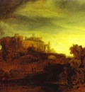 Rembrandt Landscape with a Castle
