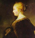 Rembrandt Portrait of a Young Woman with the Fan