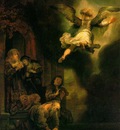 Rembrandt The Archangel Leaving the Family of Tob