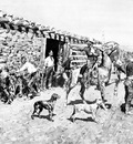 Fr 002 An Overland Station, Indians Coming in with the Stage FredericRemington sqs