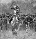 Fr 026 In a Stampede FredericRemington sqs