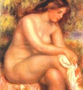 renoir bather drying her leg c1910