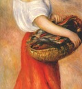 renoir girl with a basket of fish c1889