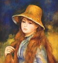 renoir girl with a straw hat c1884