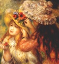 renoir girls putting flowers on their hats 1893