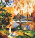 renoir landscape with female bathers c1885