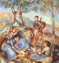renoir the grape pickers at lunch c1888