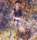 renoir young girl on a bench