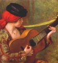 renoir young spanish woman with a guitar