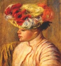 renoir young woman in a flowered hat