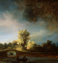 Rijn van Rembrandt Landscpae with bridge Sun