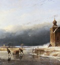 Schelfhout Andreas Scaters near castle Sun
