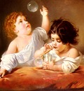 Schlesinger Henri Guillaume Blowing Bubbles