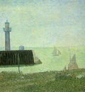 Seurat End of the Jetty, Honfleur, 1886,