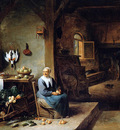 Teniers David Interior of a peasant dwelling Sun