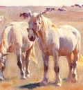 Michael Therkildsen Horses Cattle in Summer Pastures, De