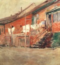 twachtman gloucester, fishermens houses c1901