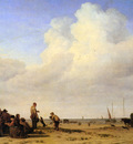Velde van de Adriaen Beach scene Sun