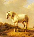 Verboeckhoven Eugene Joseph A White Stallion In A Landscape