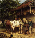 Verschuur Wouterus Two Horses By A Stable