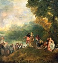Watteau The Embarkation for Cythera, 1717, 129x194 cm, Louvr