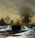 Wijsmuller Hilderbrand At the sluice in winter Sun