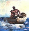 homer shark fishing