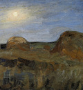 Utkin Pyotr Night haystacks Sun