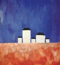malevich landscape with five houses c1932