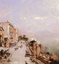 Unterberger Franz Richard Belgian 1838 1902 A View Of Posilippo, Naples OC 82 5by70