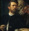 self portrait with death playing the fiddle