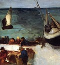 berck seascape fishing boats and fishermen