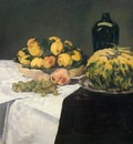 still life with melon and peaches