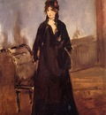 young woman with a pink shoe also known as portrait of bertne morisot