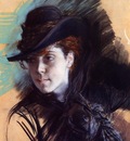 girl in a black hat