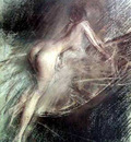 Young Lady Entering Bath