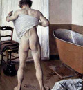 man at his bath