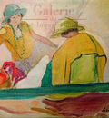deux jeunes filles sur la plage 1920