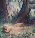 Nude in a garden with a Satyr