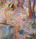 Young Girl by Fountain