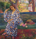 Young Woman Seated on a Bench