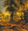 landscape with the carriage at the sunset
