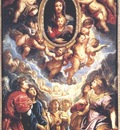 virgin and child adored by angels