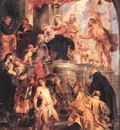 virgin and child enthroned with saints