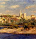 bathers on the banks of the thone in avignon