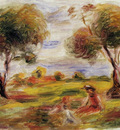 landscape with figures at cagnes