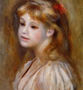 little girl with a red hair knot