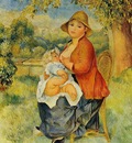 motherhood also known as woman breast feeding her child