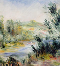 The Banks of a River Rower in a Boat