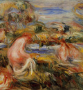 two bathers in a landscape